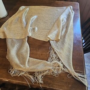 Elegant Gold Fringe Decorative Throw Scarf - Home Accents